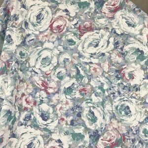 Vintage artistic abstract rose floral cotton fabric 75” L x 43.5” W